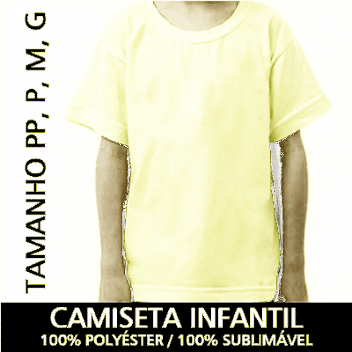 Camiseta Infantil Branca para Sublimar - Manga curta - LINHA PREMIUM