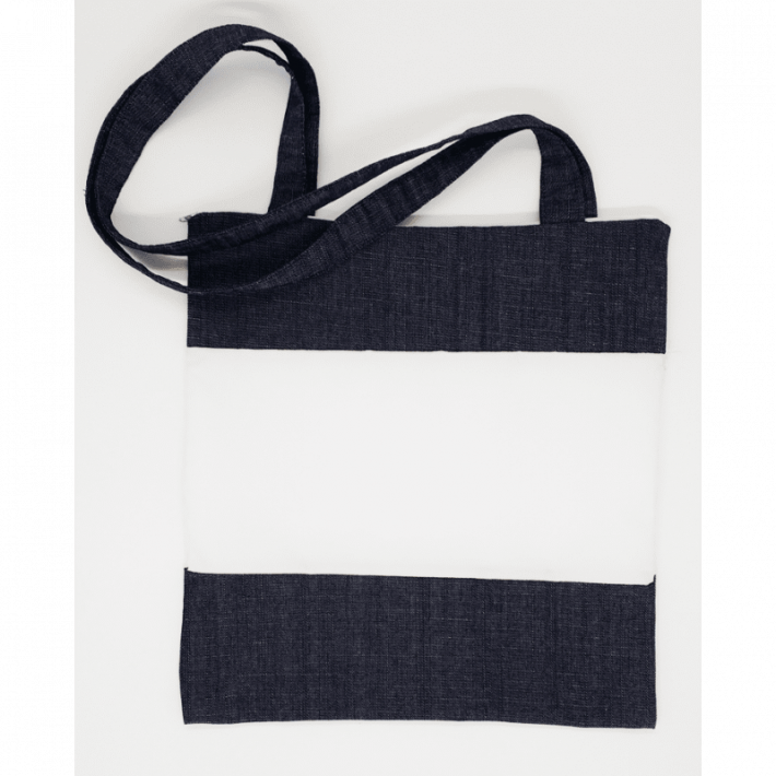 Bolsa Jeans com Zíper - Barra Branca